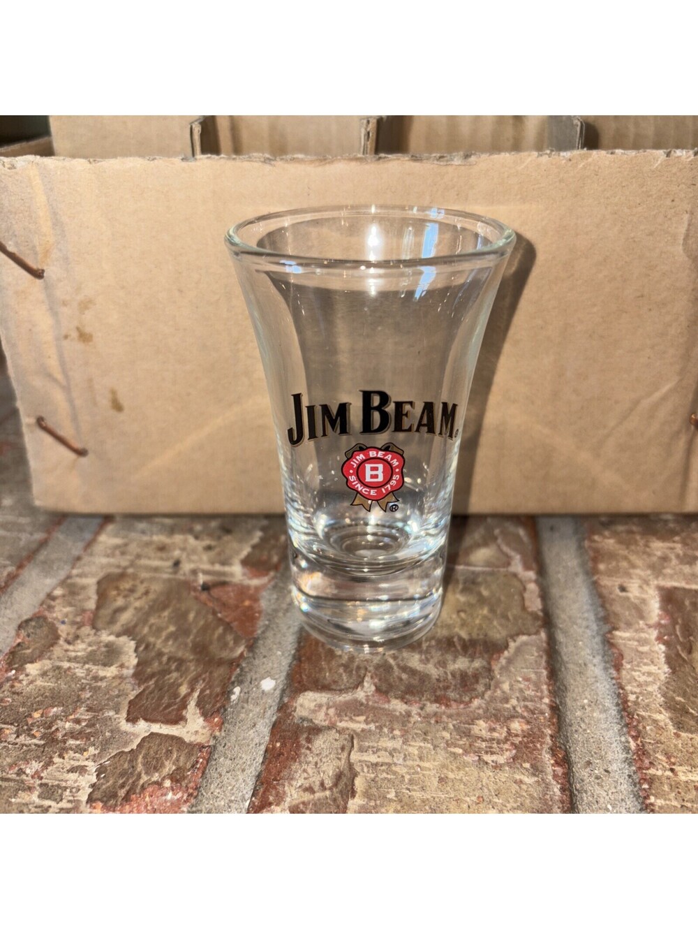 JIM BEAM Shot Glass Wide Mouth Collectable New Set Of 7